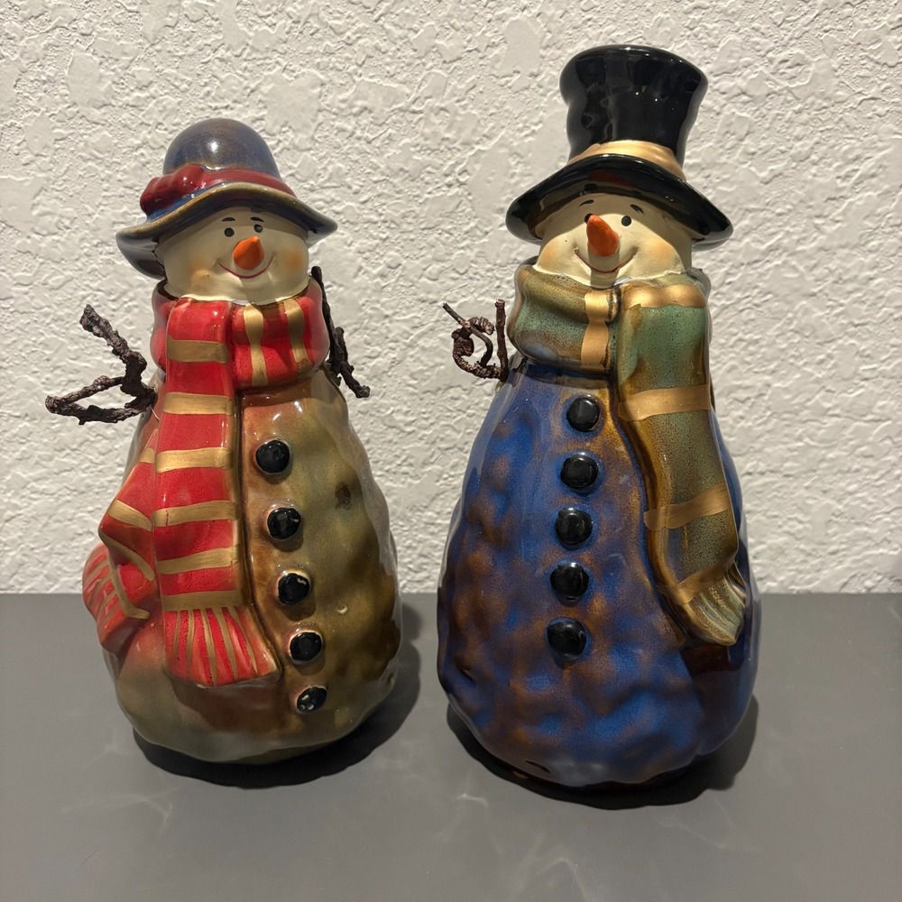 Kirkland's Potter's Garden Snowman Figurines Lot of 2